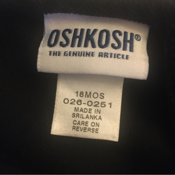 Oshkosh~Black Overalls~Corduroy with Flowers on Bib~18 Mos~VGUC~Lightweight - Picture 5 of 10